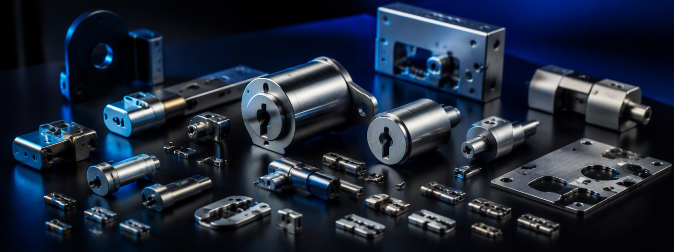 Fine blanked lock cylinder and security hardware components
