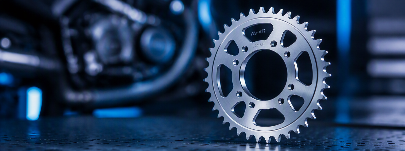 Fine blanked motor stator laminations and compressor valve plates on dark industrial background