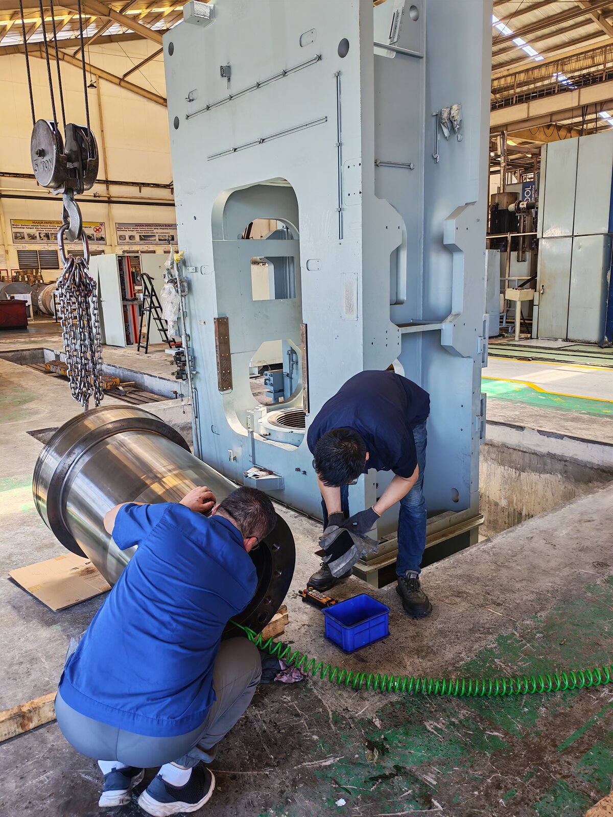 On-site fine blanking press refurbishment and cylinder rebuild service